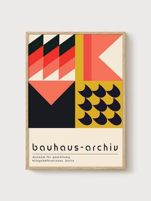 Bauhaus Print poster in oak frame