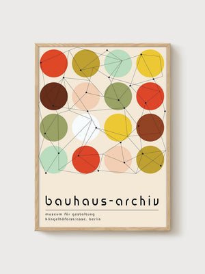 Bauhaus Print poster in oak frame