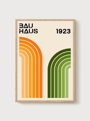 Bauhaus Print poster in oak frame