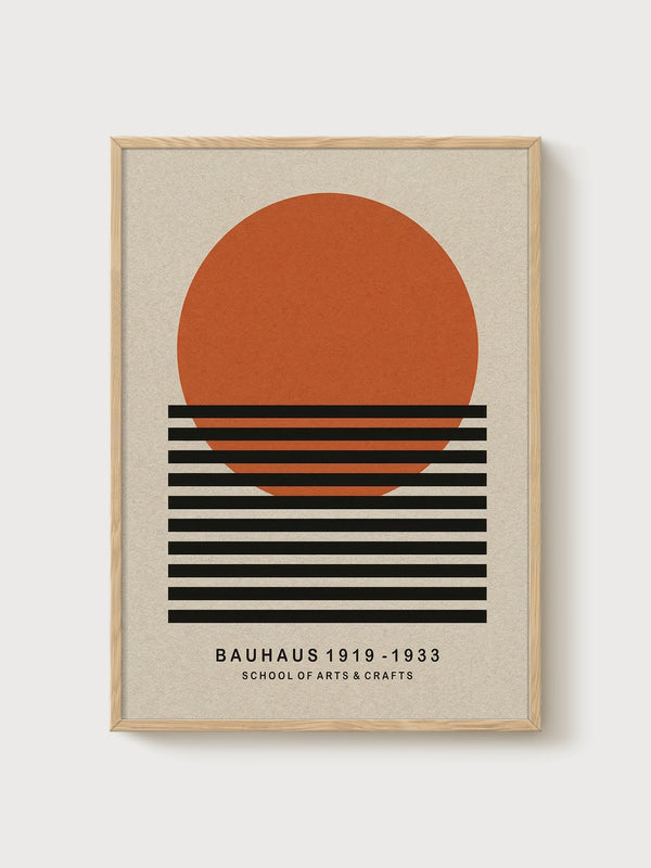 Bauhaus Print poster in oak frame