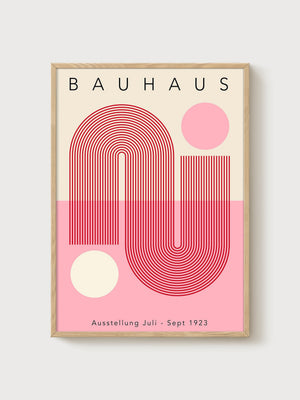 Bauhaus Print poster in oak frame