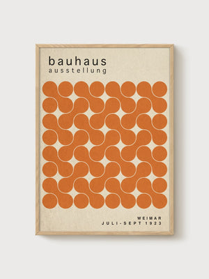 Bauhaus Print poster in oak frame