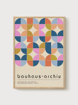 Bauhaus Print poster in oak frame