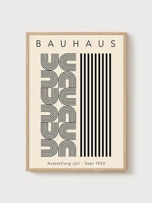Bauhaus Print poster in oak frame