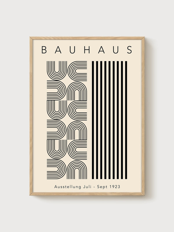 Bauhaus Print poster in oak frame