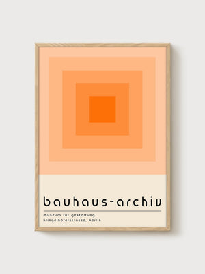 Bauhaus Print poster in oak frame