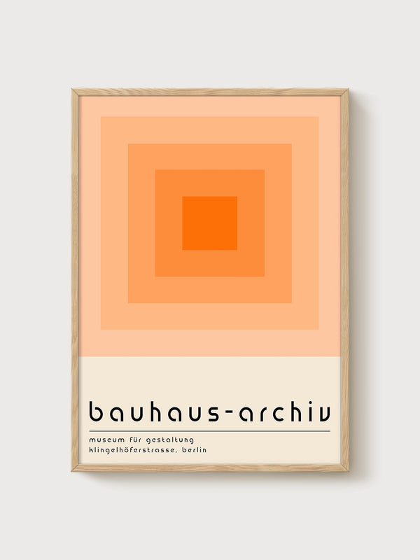 Bauhaus Print poster in oak frame