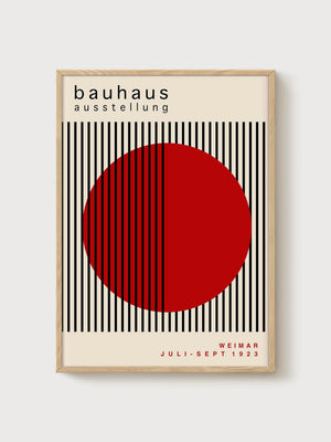 Bauhaus Ausstellung Print poster in oak frame