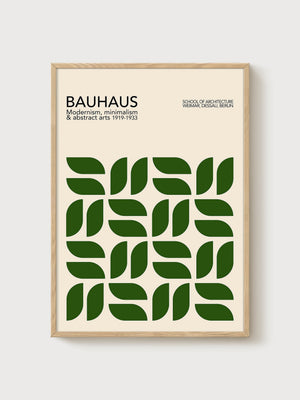 Bauhaus Print poster in oak frame
