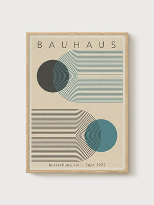 Bauhaus Print poster in oak frame