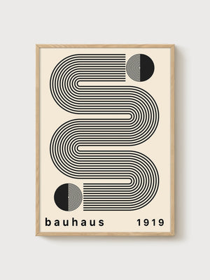 Bauhaus Print poster in oak frame