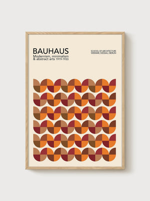 Bauhaus Print poster in oak frame