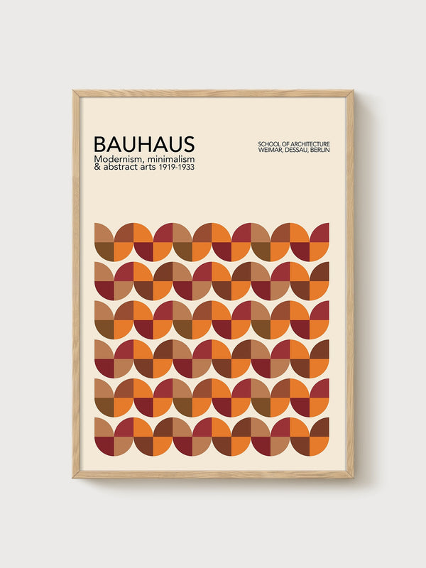 Bauhaus Print poster in oak frame