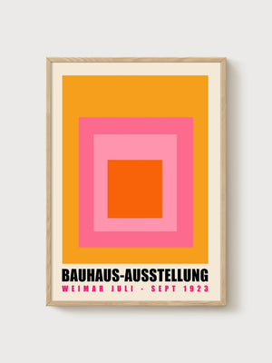 Bauhaus Exhibition Poster poster in oak frame