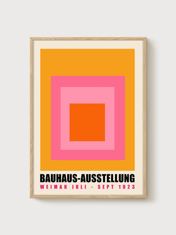 Bauhaus Exhibition Poster poster in oak frame