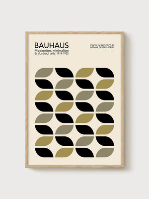 Bauhaus Print poster in oak frame