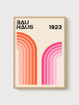 Bauhaus Print poster in oak frame