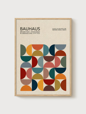 Bauhaus Print poster in oak frame