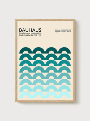 Bauhaus Print poster in oak frame
