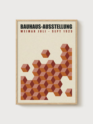 Bauhaus Print poster in oak frame