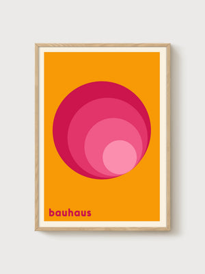 Bauhaus Print poster in oak frame