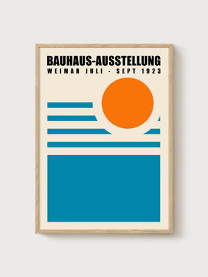 Bauhaus Print poster in oak frame