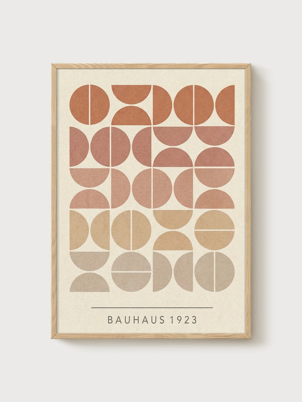 Bauhaus Print poster in oak frame