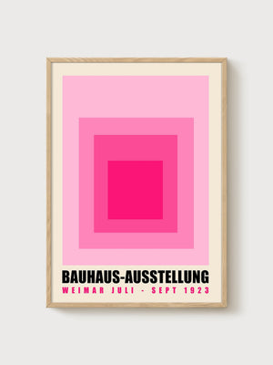 Bauhaus Print poster in oak frame
