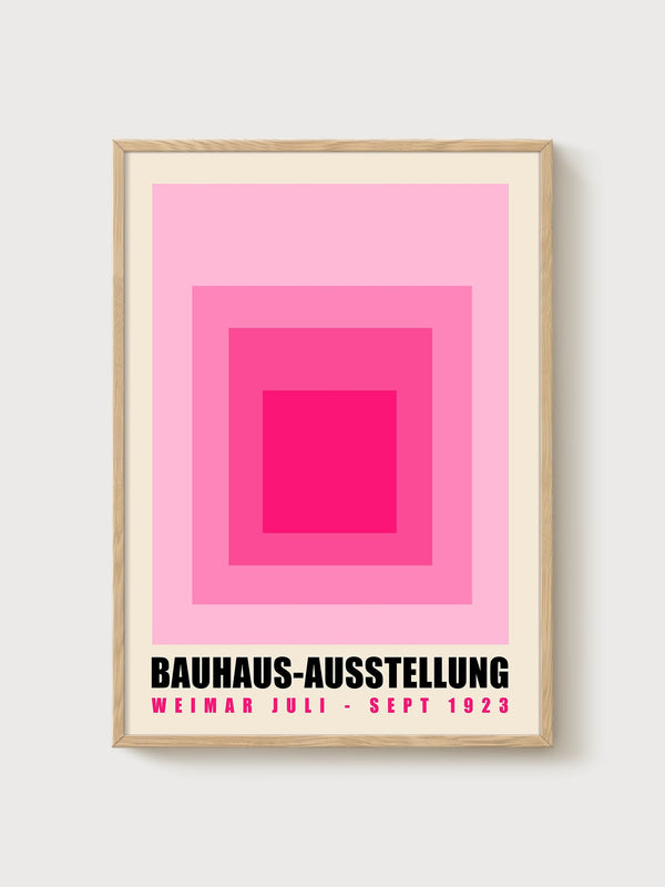 Bauhaus Print poster in oak frame
