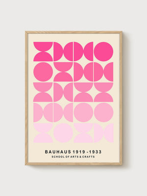 Bauhaus Print poster in oak frame