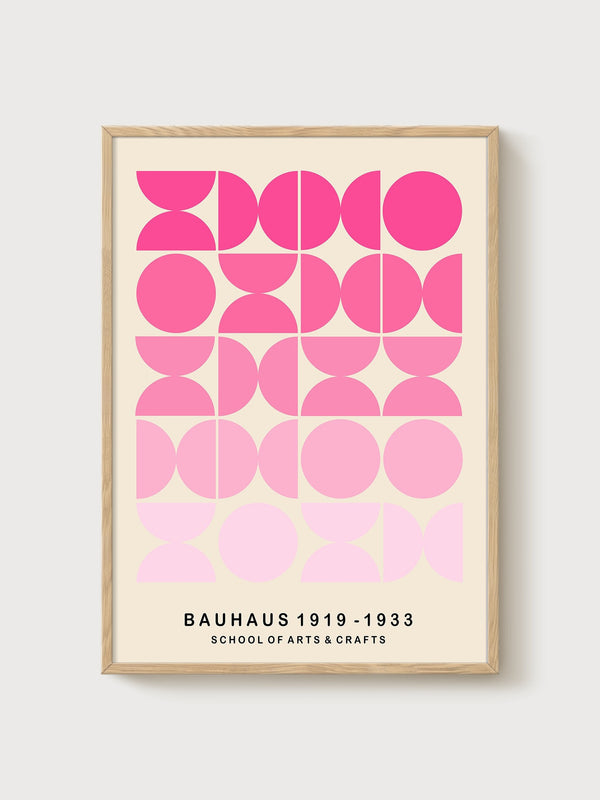 Bauhaus Print poster in oak frame
