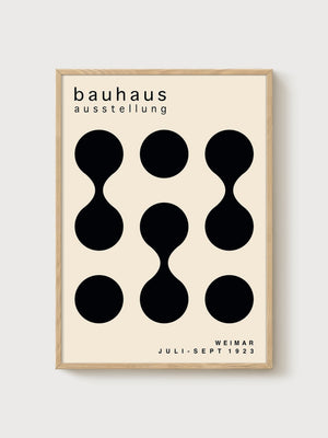 Bauhaus Print poster in oak frame