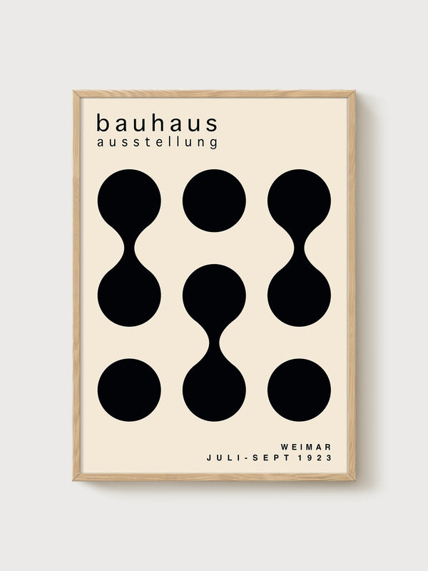 Bauhaus Print poster in oak frame
