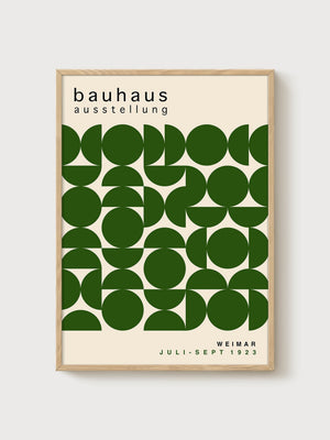 Bauhaus Print poster in oak frame