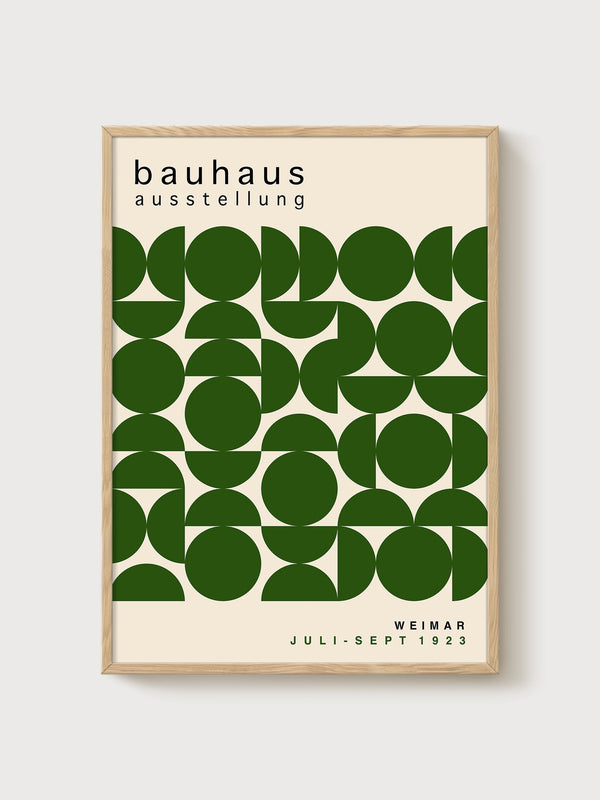 Bauhaus Print poster in oak frame