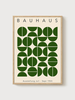 Bauhaus Print poster in oak frame