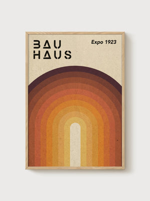 Bauhaus Print poster in oak frame