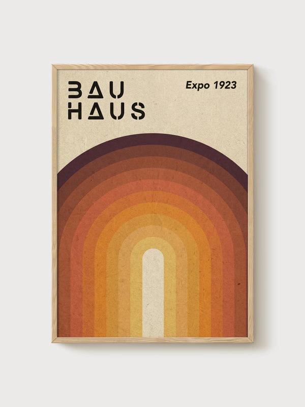 Bauhaus Print poster in oak frame