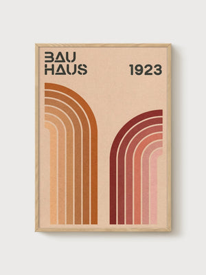 Bauhaus Print poster in oak frame