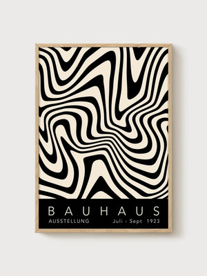 Bauhaus Print poster in oak frame