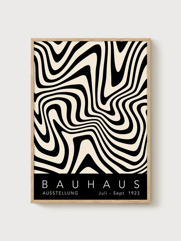 Bauhaus Print poster in oak frame