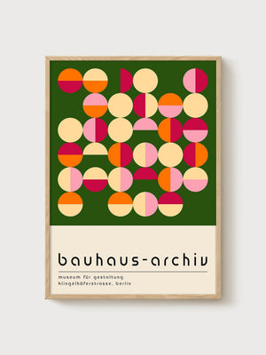Bauhaus Print poster in oak frame
