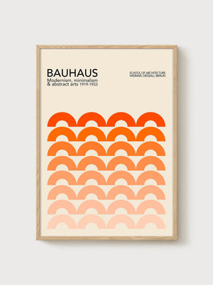 Bauhaus Print poster in oak frame