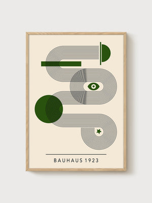 Bauhaus Print poster in oak frame
