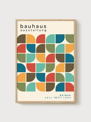 Bauhaus Print poster in oak frame