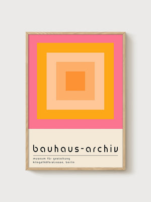 Bauhaus Print poster in oak frame