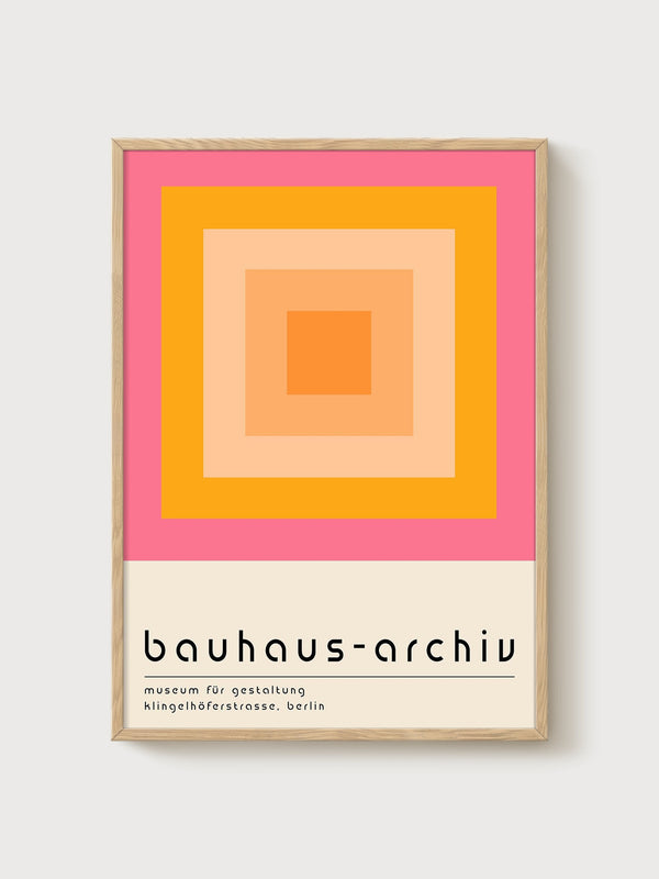 Bauhaus Print poster in oak frame