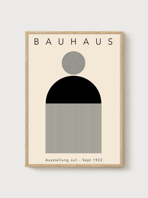 Bauhaus Print poster in oak frame