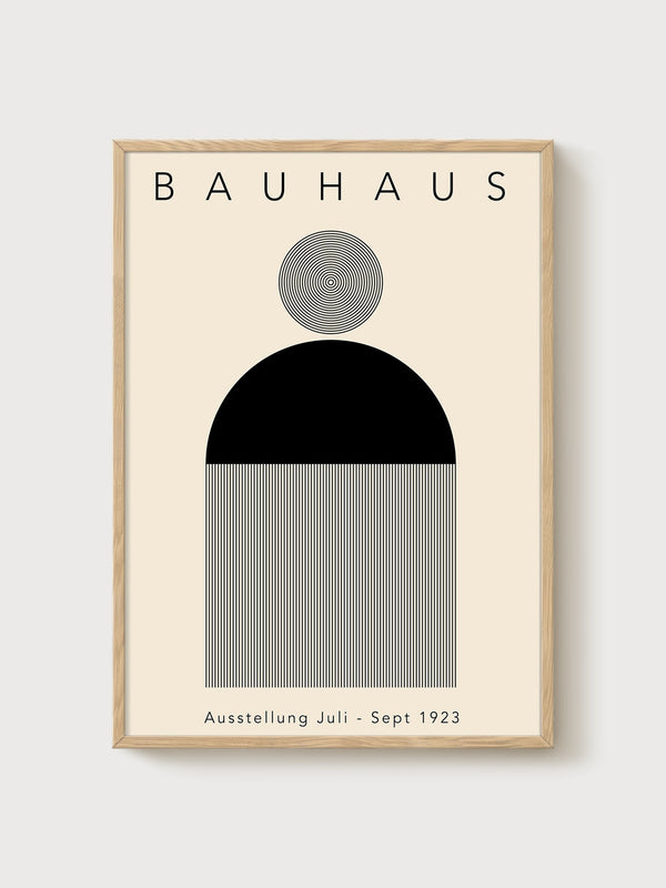 Bauhaus Print poster in oak frame