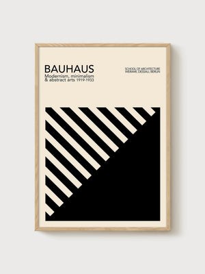 Bauhaus Print poster in oak frame